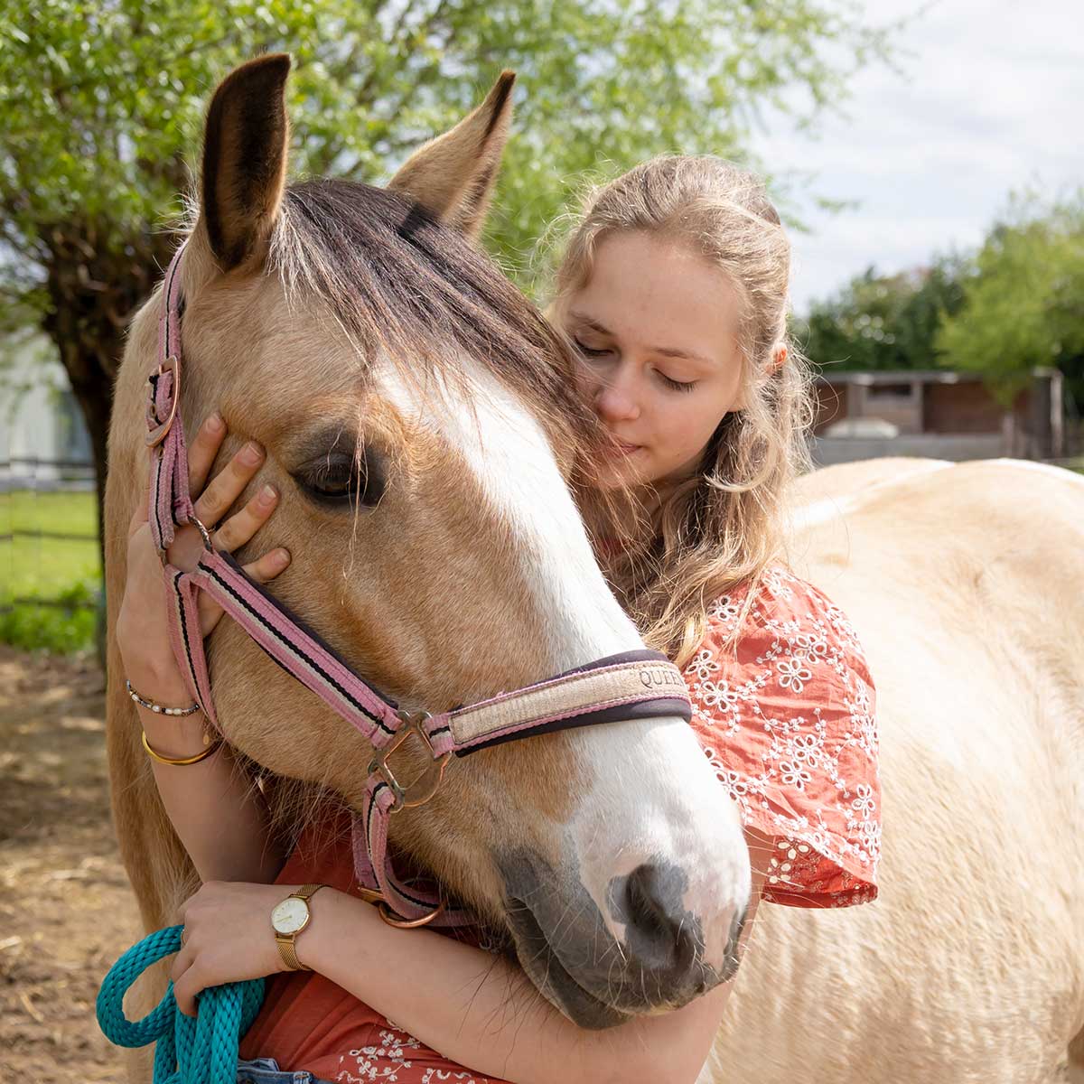 Jongere bij een van de pony's op Wauw